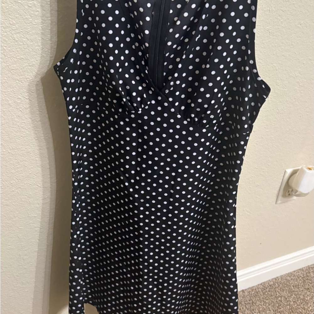 Black and White Polka Dot V-Neck Dress Size XS NWOT